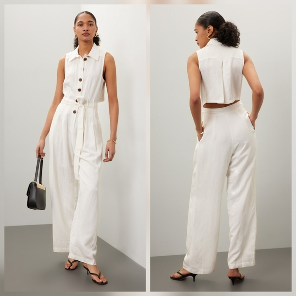 Reiss Pants - Reiss Perla Jumpsuit Sleeveless Collared Size 2